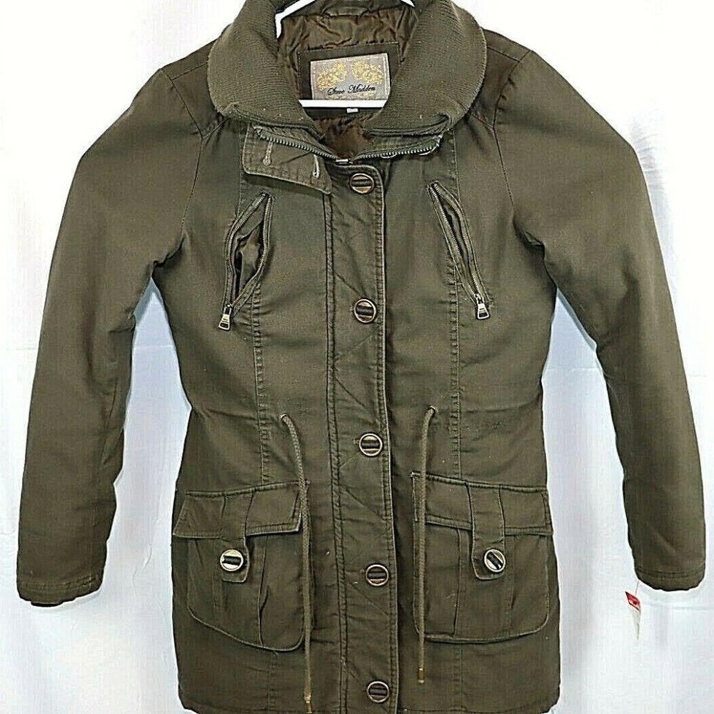 Steve Madden Womens Full Zip Button Peacoat Jacket
